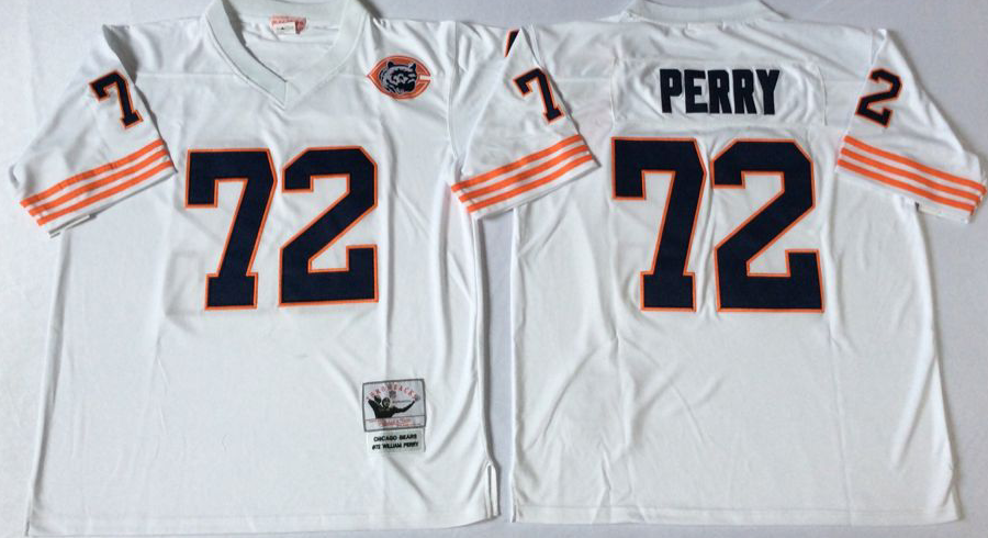 Men NFL Chicago Bears #72 Perry white style2 Mitchell Ness jerseys
